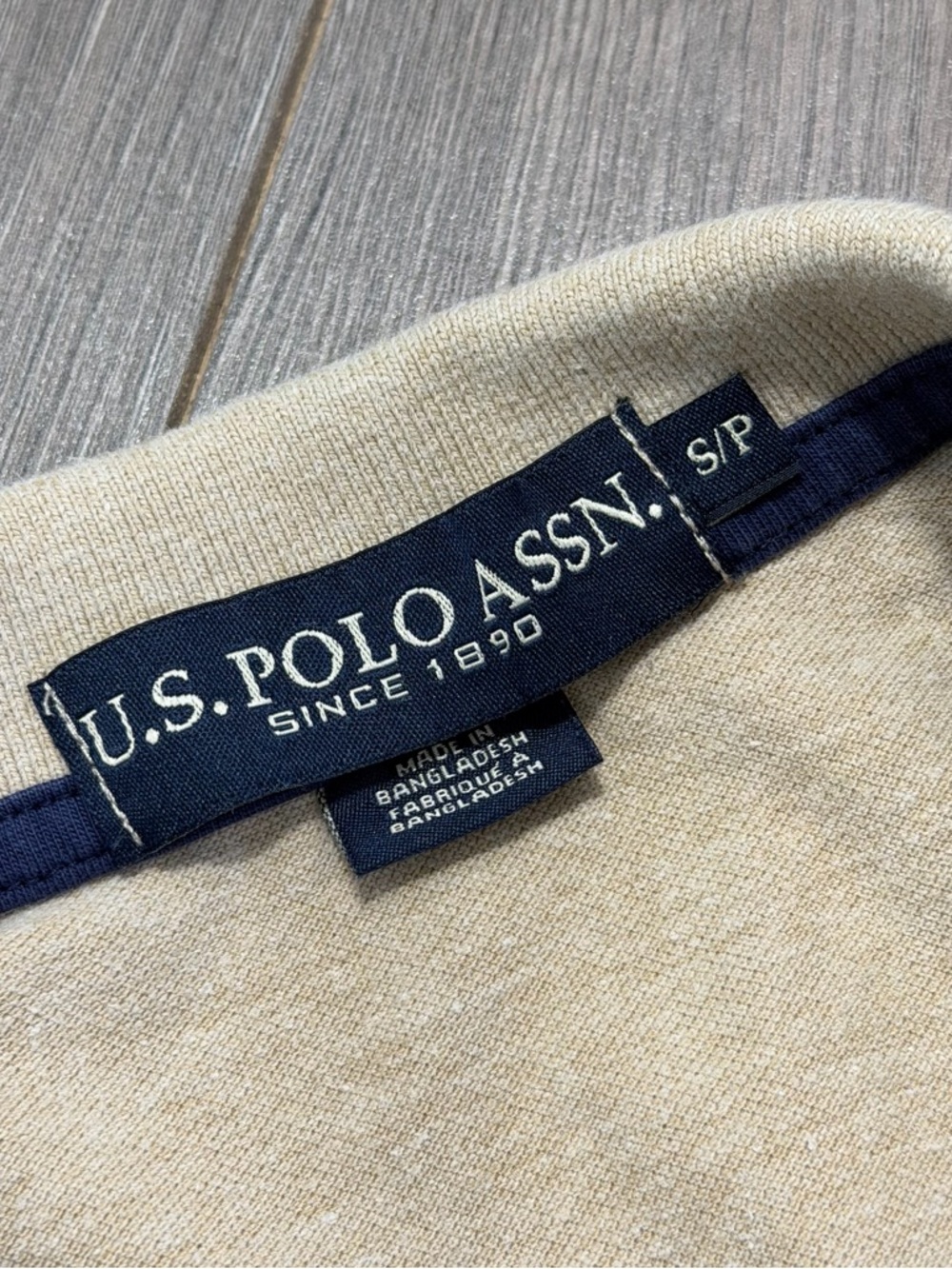 U.S. Polo Assn. Boys' Beige/Gray/White/Blue Striped Polo - Picture 7 of 7